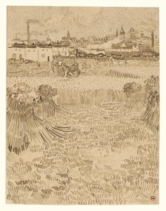 Widok z pól pszenicy autorstwa Vincent van Gogh