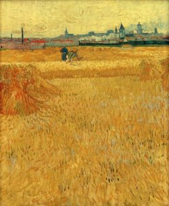 Pole pszenicy z widokiem na Arles autorstwa Vincent van Gogh