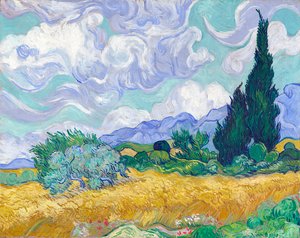 Pole pszenicy z cyprysami autorstwa Vincent van Gogh