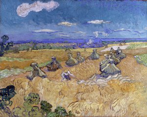 Pole pszenicy ze snopowiązałkami i żniwiarką autorstwa Vincent van Gogh