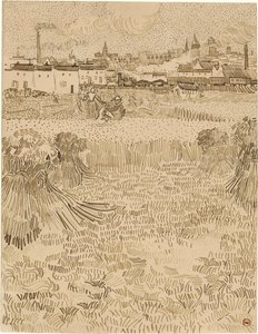 Arles. Widok z pól pszenicy (1888) autorstwa Vincent van Gogh