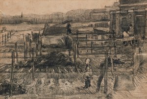 Podwórka z dwiema postaciami (1882) autorstwa Vincent van Gogh