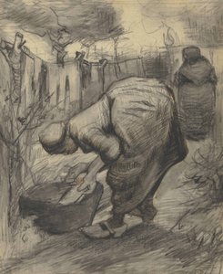 Chłopka ze stawem w ogrodzie (1885) autorstwa Vincent van Gogh