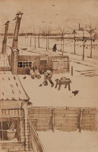 Widok z okna pracowni Vincents zimą I (1883) autorstwa Vincent van Gogh