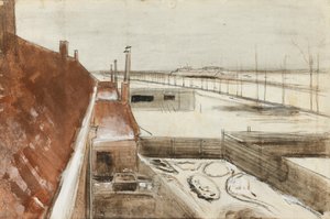 Widok z okna pracowni Vincents zimą II (1883) autorstwa Vincent van Gogh
