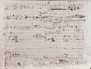 Strona z nutami do Pirat, opera Vincenzo Bellini