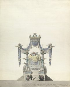 Katafalk dla cesarzowej Katarzyny Wielkiej Rosji Front Elewacja., 1796.