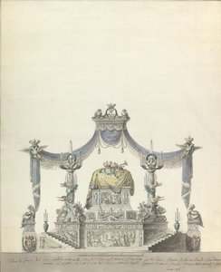 Katafalk cesarzowej Katarzyny Wielkiej Rosji Elewacja boczna., 1796.