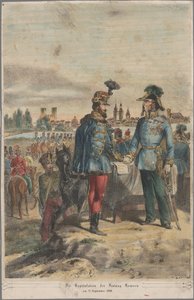 Generał György Klapka poddający twierdzę Komárom feldmarszałkowi Jacobowi Juliusowi von Haynau 2 października 1849 r.