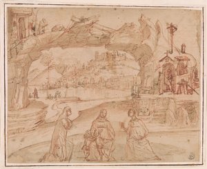 Carpaccio - Dziewica z Dzieciątkiem i świętymi w pejzażu, ok. 1500-1510 autorstwa Vittore Carpaccio