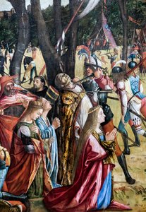 Męczeństwo pielgrzymów i pogrzeb świętej Urszuli autorstwa Vittore Carpaccio