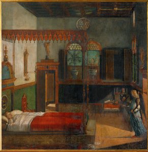 Święta Urszula śni o swoim męczeństwie zapowiedzianym przez anioła (obraz na płótnie) autorstwa Vittore Carpaccio