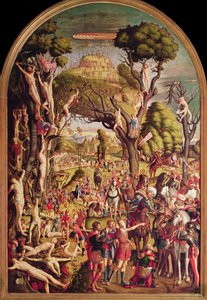 Ukrzyżowanie i gloryfikacja dziesięciu tysięcy męczenników na górze Ararat autorstwa Vittore Carpaccio