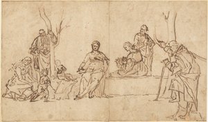 Madonna z Dzieciątkiem i świętymi w krajobrazie (Sacra Conversazione) autorstwa Vittore Carpaccio