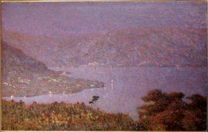 Perła miłości (Nebbiolina sul lago) (Mgła nad jeziorem, Mgły nad jeziorem) Obraz Vittore Grubicy de Dragon (1851-1920) 1896 Dim 33,5x51 cm Mediolan, Galleria d