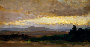 Pejzaż, Vittorio Avondo (1836-1910), olej na panelu