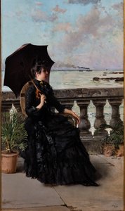 Na tarasie Mascagni autorstwa Vittorio Matteo Corcos