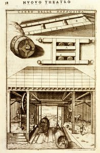 Hydrauliczny mechanizm krążka konnego do przemieszczania towarów między lądem a wodą, 1607