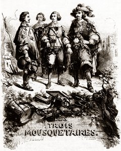 Strona tytułowa z "Trzech muszkieterów" autorstwa Vivant (after) Beauce
