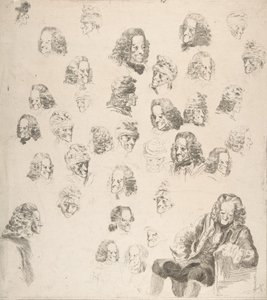 Szkice Woltera w wieku osiemdziesięciu jeden lat, 1775.
