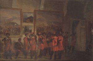 Carska straż przyboczna Kozaków w Pałacu Zimowym autorstwa Vladimir Dmitrievich Sverchkov