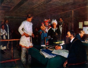 W Urzędzie, koniec XIX-początek XX w., 1965 r. autorstwa Vladimir Egorovic Makovsky