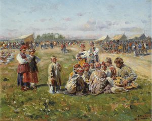 Jarmark Wiejski, 1882 autorstwa Vladimir Egorovic Makovsky