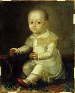 Portret dziecka z jabłkami. (Portret dziecka z jabłkami). Obraz Władimira Lukit Borovikovsky (lub Borovikovsky) (1757-1825) autorstwa Vladimir Lukich Borovikovsky