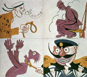Karykatura przeciwko Zgromadzeniu Konstytucyjnemu autorstwa Vladimir Mayakovsky