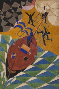 Scenografia Arka do sztuki teatralnej Mystery-Bouffe Władimira Majakowskiego, 1919. autorstwa Vladimir Vladimirovich Mayakovsky