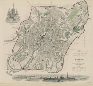 Mapa Moskwy, 1836 autorstwa W.B. Clarke