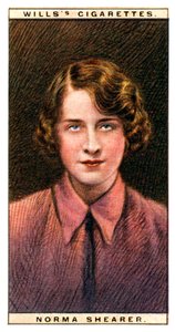 Norma Shearer 1902-1983, zdobywczyni Oscara kanadyjsko-amerykańska aktorka, 1928. autorstwa WD and HO Wills