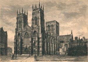 Widok katedry York Minster, ok. XIX w. autorstwa WI Mosses