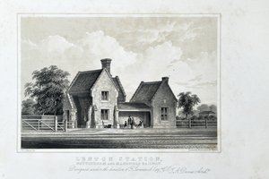 Stacja Lenton, Nottingham and Mansfield Railway, ok. 1848 (przyciemniana litografia na papierze)