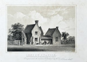Stacja Lenton, Nottingham i Mansfield Railway ok. 1848 r. (przyciemniana litografia na papierze)