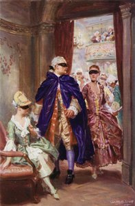 „Kobieta w dominie podeszła do niego  i szepnęła mu” (kolor lito) autorstwa W.R.S. (after) Stott