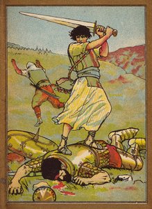 Dawid i Goliat (kolorowa litografia)
