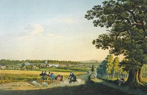 Widok Alt Haldensleben sztychowany przez Carla Augusta Richtera (1770-1848) (rycina akwarelą) autorstwa W. (after) Behrendsen