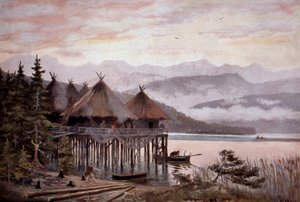 Prehistoria: bati wiejskie na palach nad brzegiem Jeziora Zuryskiego w czasach Pierre