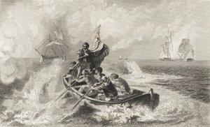 Bitwa nad jeziorem Erie (lito) autorstwa John Ward Dunsmore