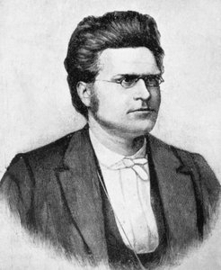 Portret Bjornstjerne Martiniusa Bjornsona (1832-1910), norweskiego pisarza, poety i dramaturga, drzeworyt wg fotografii Budtza Muellera i wsp. autorstwa John Ward Dunsmore