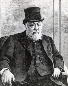 Portret Stephanusa Johannesa Paulusa Krugera (1825-1904), prezydenta Republiki Południowej Afryki (lub Transwalu), prowadził wojnę burską przeciwko Anglikom, grawerowanie autorstwa John Ward Dunsmore