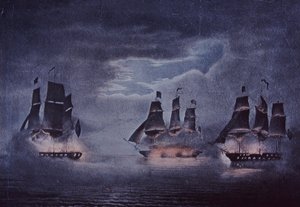 USS Constitution (kolor lito) autorstwa John Ward Dunsmore