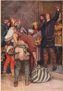 Hamlet wita podróżujących graczy w Elsinore, z "Hamleta" Williama Shakespeare