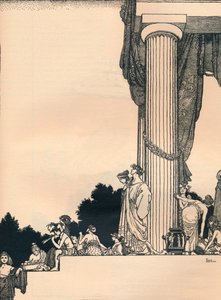 Sen nocy letniej, akt 1, scena 1, 1914 autorstwa William Heath Robinson