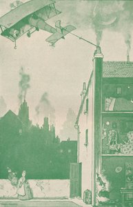 Opuszczony młody pilot przywłaszczający komuś innemu racje żywnościowe, ok. 1918 r. 1919 r autorstwa William Heath Robinson