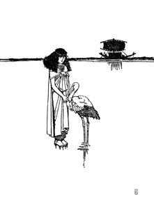 Umieścił złoty obwód na szyi, ok. 1930 r autorstwa William Heath Robinson