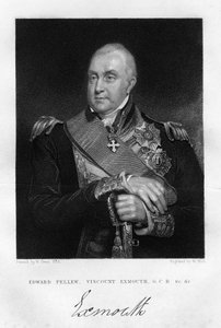 Admirał Edward Pellew 1757-1833, 1. wicehrabia Exmouth, 1837. autorstwa W. Holl