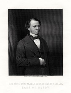 Edward Henry Stanley, 15 hrabia Derby, brytyjski mąż stanu, połowa końca XIX wieku. autorstwa W. Holl