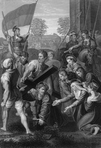 Upadek na drodze na Kalwarię, ok. 1820 r. autorstwa W. Holl